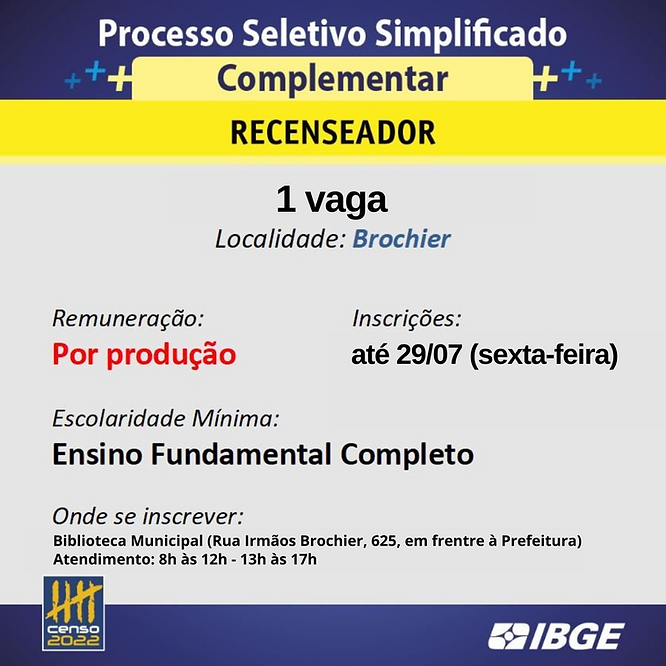 censo-2022-ibge-oferece-vaga-de-trabalho-temporario-em-brochier